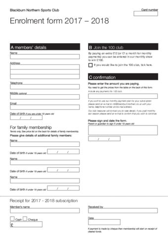 Membership Form 2017